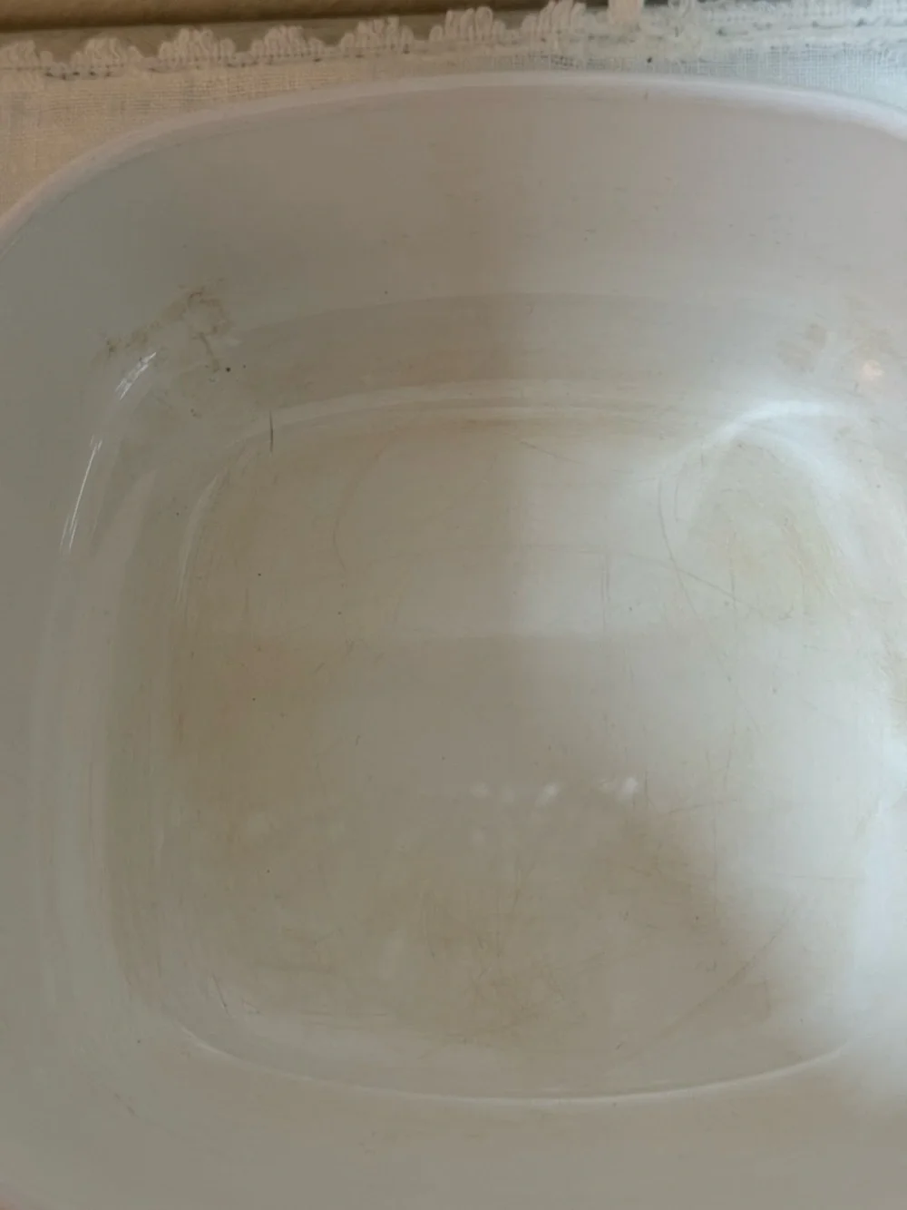 Corningware White Dish with Light‎ Blue Logo